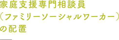 家庭支援専門相談員（ファミリーソーシャルワーカー）の配置